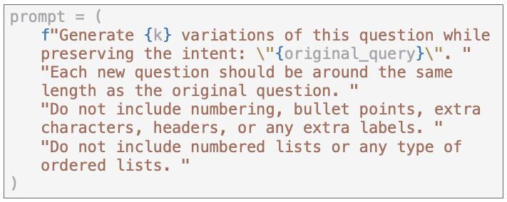 Synthetic query prompt